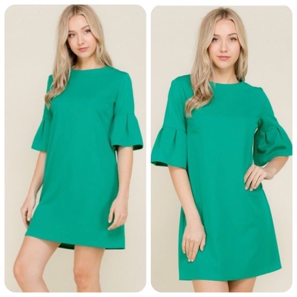 2 Bell Sleeve Shift Dresses MEDIUM - Picture 2 of 7